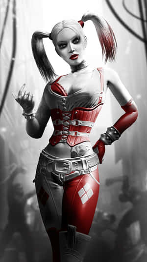 Monochrome Harley Quinn Portrait Wallpaper