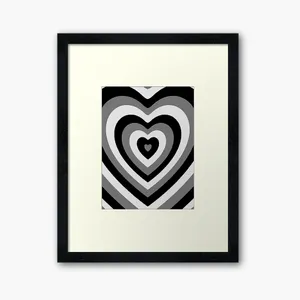 Monochrome Heart Concentric Stripes Art Wallpaper