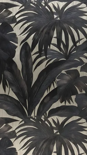 Monochrome Jungle Print Wallpaper