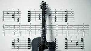 Monochrome Majesty - A Stunning Guitar In Black And White Wallpaper