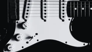 Monochrome Masterpiece - Black And White Guitar Wallpaper