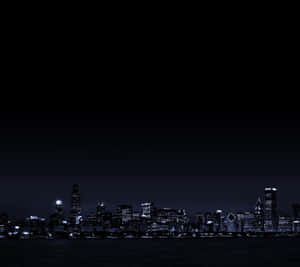Monochrome_ Nighttime_ Cityscape_ Minimalism Wallpaper