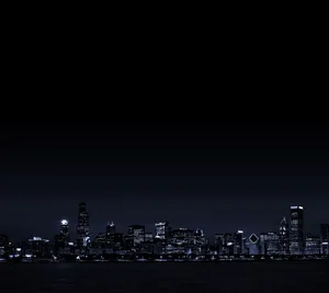 Monochrome_ Nighttime_ Cityscape_ Minimalism Wallpaper