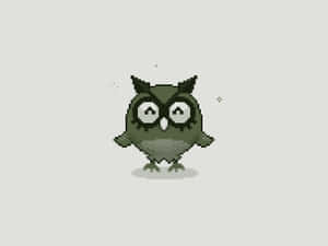 Monochrome Pixel Art Of Hoothoot Pokémon Wallpaper