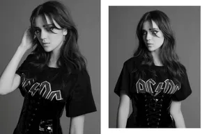 Monochrome Portrait Talia Ryder A C D C Shirt Wallpaper