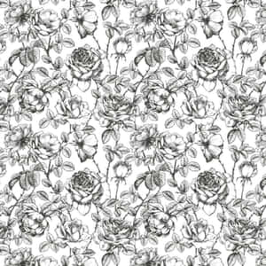 Monochrome Rose Pattern.jpg Wallpaper