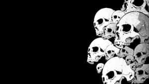 Monochrome_ Skull_ Cascade_ Aesthetic.jpg Wallpaper