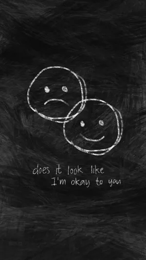 Monochrome Smiling And Sad Face Wallpaper