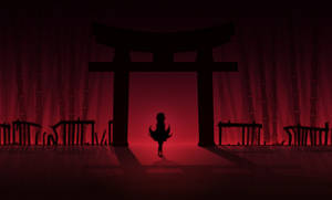 Monogatari Red Silhouette Wallpaper