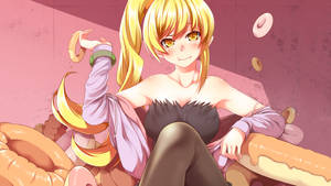 Monogatari Sassy With Donuts Wallpaper