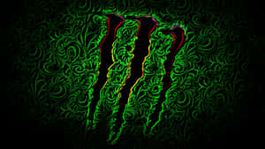 Monster Energy Logo Glowing Abstract Background Wallpaper