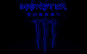 Monster Energy Logo Neon Blue Wallpaper