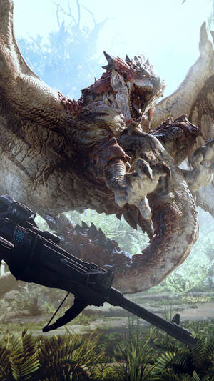 Monster Hunter Iphone White Winged Dragon Wallpaper