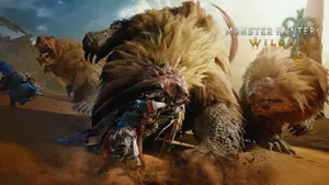 Monster Hunter Wilds Fierce Battle Wallpaper
