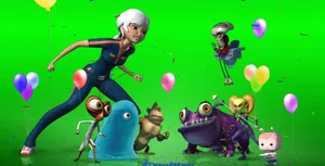 Monsters Vs Aliens Green Desktop Wallpaper