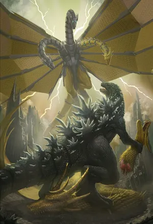 Monsterverse Titans Collide In Explosive Showdown Wallpaper