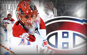 Montreal Canadiens Goalkeeper Jaroslav Halak In Action Wallpaper