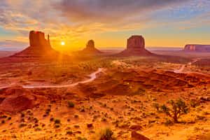 Monument Valley Navajo Tribal Park Sunrise Wallpaper