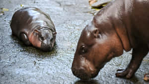 Moo Deng Baby Hippo Wallpaper