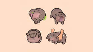 Moo Deng Character Designs Wallpaper