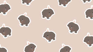 Moo Deng Cute Buffalo Pattern Wallpaper
