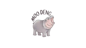Moo Deng Logo Design Wallpaper