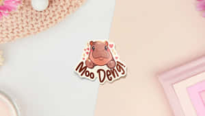 Moo Deng Logo Design Wallpaper