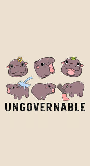 Moo Deng Ungovernable Hippos Wallpaper
