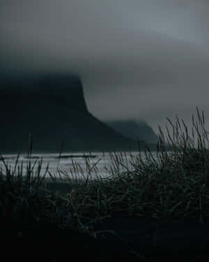 Moody_ Cliffside_ Beachscape Wallpaper