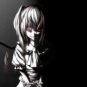 Moody Psycho Anime Girl Emotionally Contemplating Wallpaper