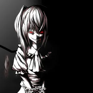 Moody Psycho Anime Girl Emotionally Contemplating Wallpaper