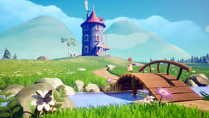 Moomin Desktop Idyllic Village Wallpaper