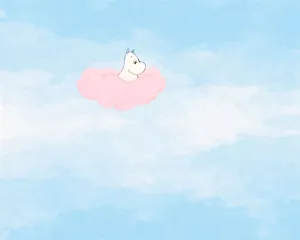 Moomin Desktop In Pink Clouds Wallpaper