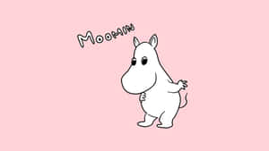 Moomin Desktop On Pink Canvas Wallpaper