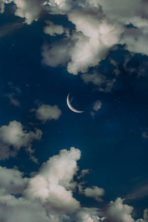 Moon And Clouds Phone Wallpaper