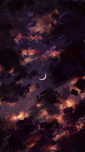 Moon And Stars Phone Aesthetic Wallpaper