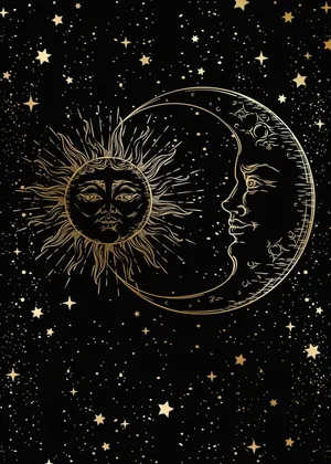 Moon And Sun Spiritual Art Wallpaper