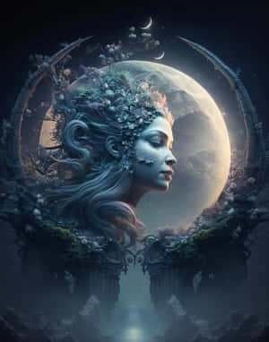 Moon Goddess Enchantment Wallpaper