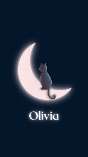 Moonlit Cat Silhouette Olivia Wallpaper