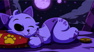 Moonlit Catnap Cartoon Wallpaper