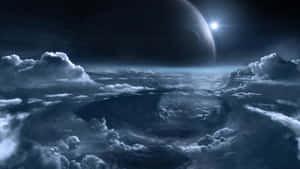 Moonlit Cloudscape Art Wallpaper