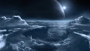 Moonlit Cloudscape Art Wallpaper