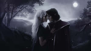 Moonlit Forbidden Love Wallpaper
