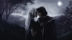 Moonlit Forbidden Love Wallpaper