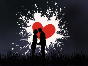 Moonlit Love Silhouette Wallpaper