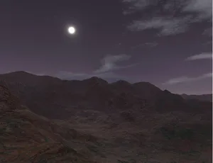 Moonlit Mountainous Landscape Wallpaper