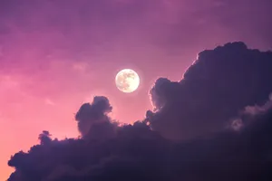 Moonlit Purple Sky Wallpaper