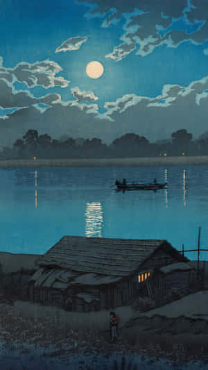 Moonlit River Night Wallpaper