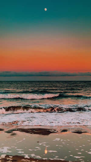 Moonlit_ Sea_ Sunset_ Glow Wallpaper