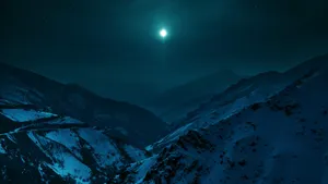 Moonlit_ Snowy_ Mountain_ Pass Wallpaper